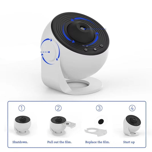 LED Night Light Galaxy Projector Starry Sky Projector 360° Rotate Planetarium Night Lamp for Room Decorative Children Kids Gift