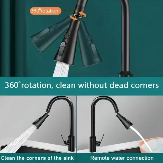 1Pc Faucet Extender Metal Alloy,Three Modes,Head Water Saver Home Extended Shower Spray Filter Kitchen Accessories