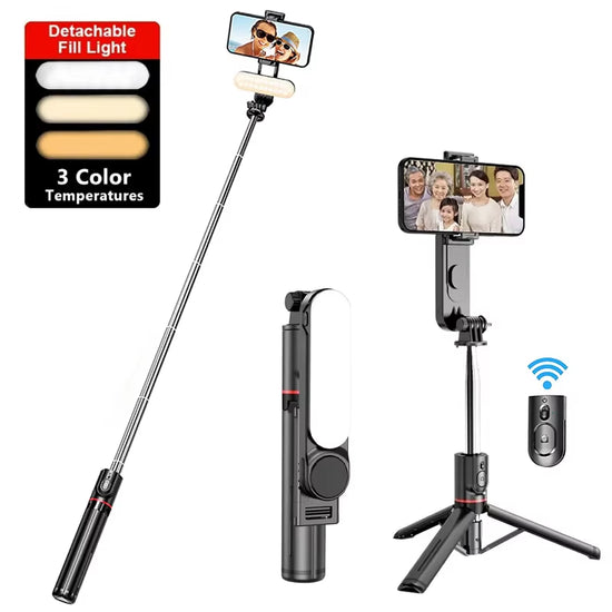 Selfie Stick Led Light Foldable Tripod with Bluetooth Wireless Monopod with Remote Shutter for Iphone IOS Xiaomi Android Phone