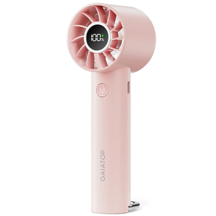 Portable Mini Fan, Handheld Fan with LED Display & Flashlight, 3 Speeds 2000Mah USB Rechargeable Battery Fan