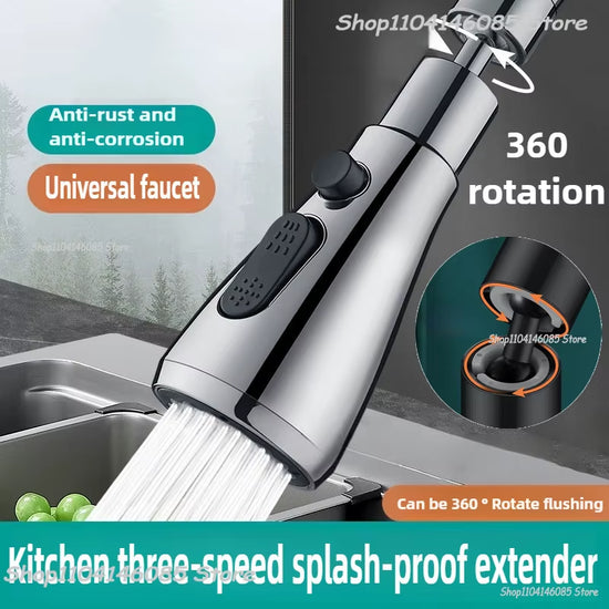 1Pc Faucet Extender Metal Alloy,Three Modes,Head Water Saver Home Extended Shower Spray Filter Kitchen Accessories