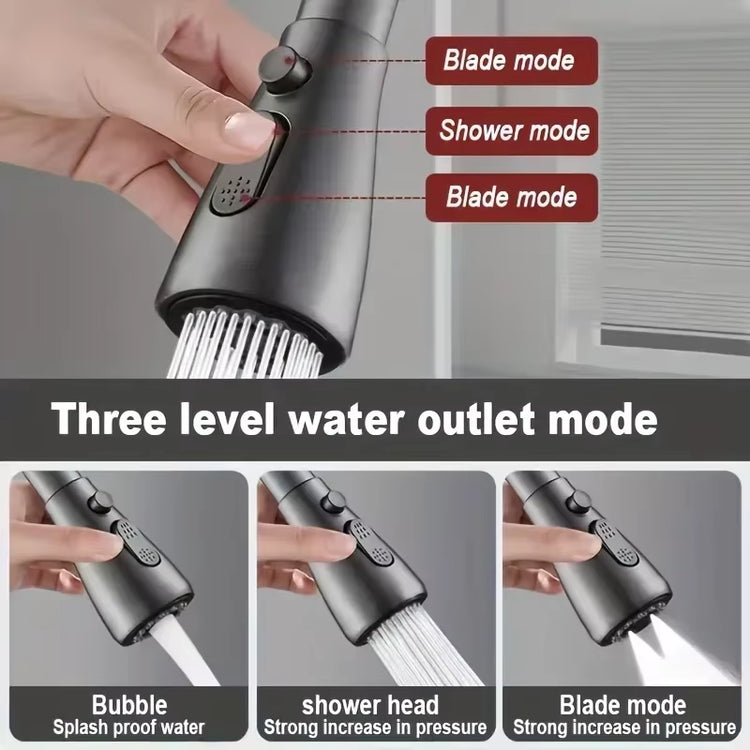 1Pc Faucet Extender Metal Alloy,Three Modes,Head Water Saver Home Extended Shower Spray Filter Kitchen Accessories