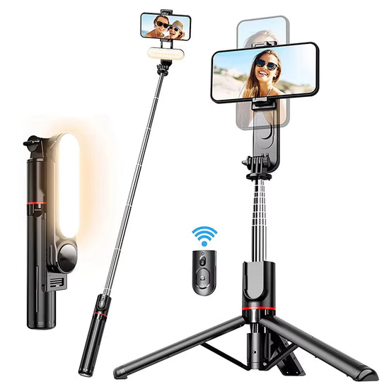 Selfie Stick Led Light Foldable Tripod with Bluetooth Wireless Monopod with Remote Shutter for Iphone IOS Xiaomi Android Phone