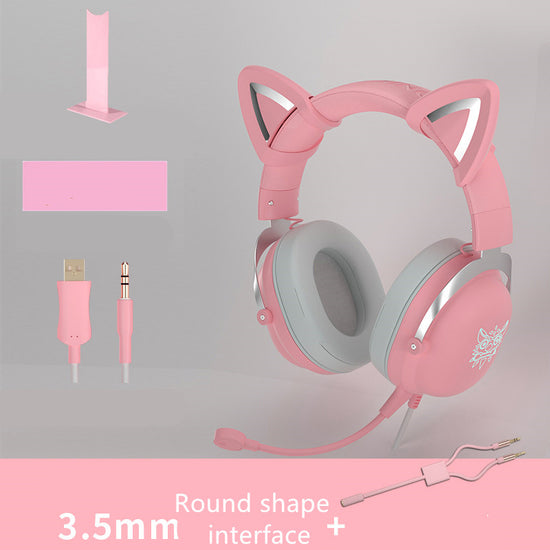 Head-Mounted Gaming Gaming Cute Girls Wired Computer Headset