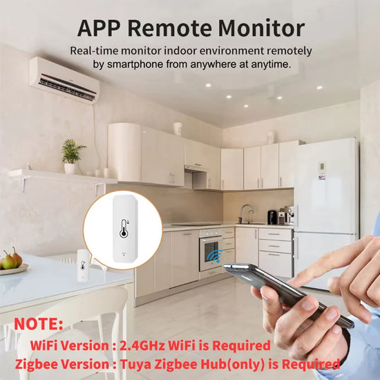 Tuya Wifi Zigbee Temperature Humidity Sensor Smart Home Indoor Hygrometer APP Monitoring Work with Google Home Smartlife Alexa
