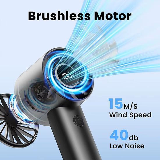 Portable Mini Fan, Handheld Fan with LED Display & Flashlight, 3 Speeds 2000Mah USB Rechargeable Battery Fan