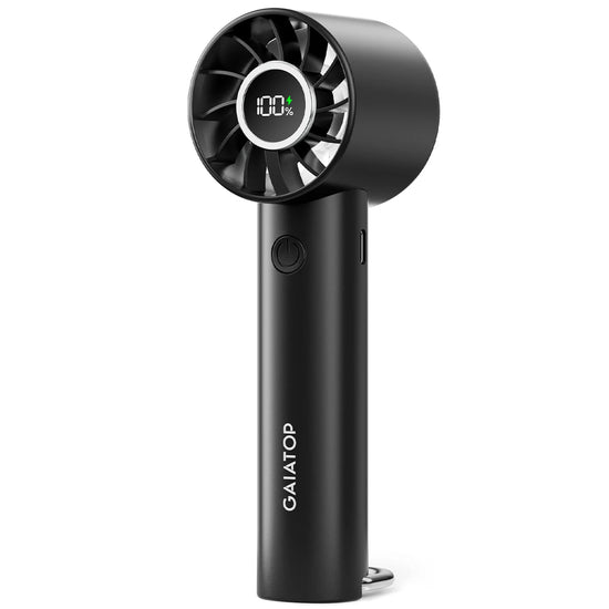 Portable Mini Fan, Handheld Fan with LED Display & Flashlight, 3 Speeds 2000Mah USB Rechargeable Battery Fan