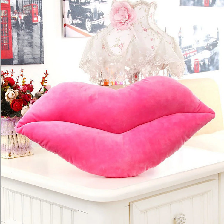 Hot Pink 3D Lips Throw Pillows,Lips Pillows Decorative Throw Pillows，Kiss Cute Pillow Girls Valentine'S Day Gift Soft Velvet Decorative Reversible Pillow Cushion for Bed Couch,Pink